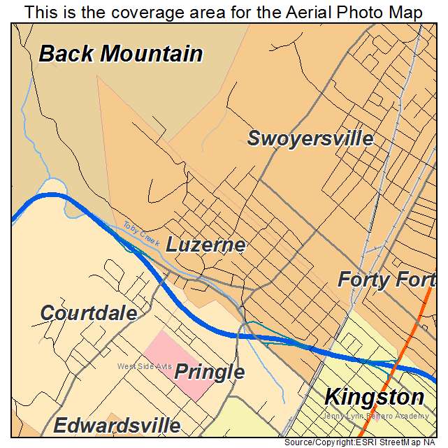 Luzerne, PA location map 