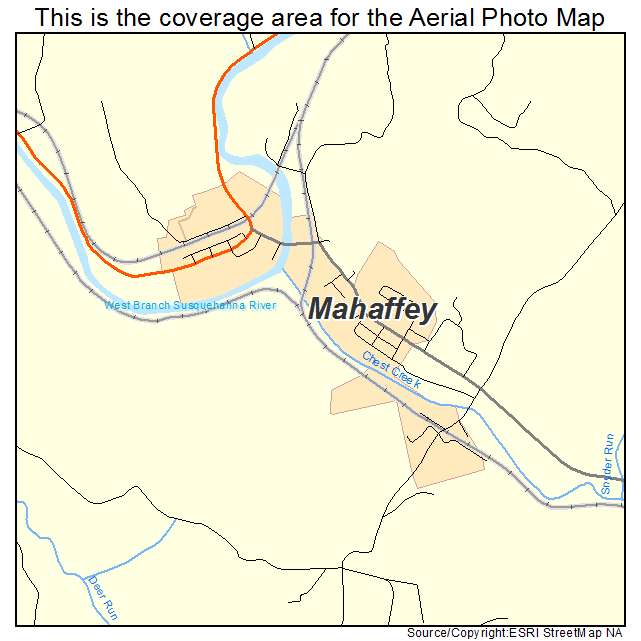 Mahaffey, PA location map 
