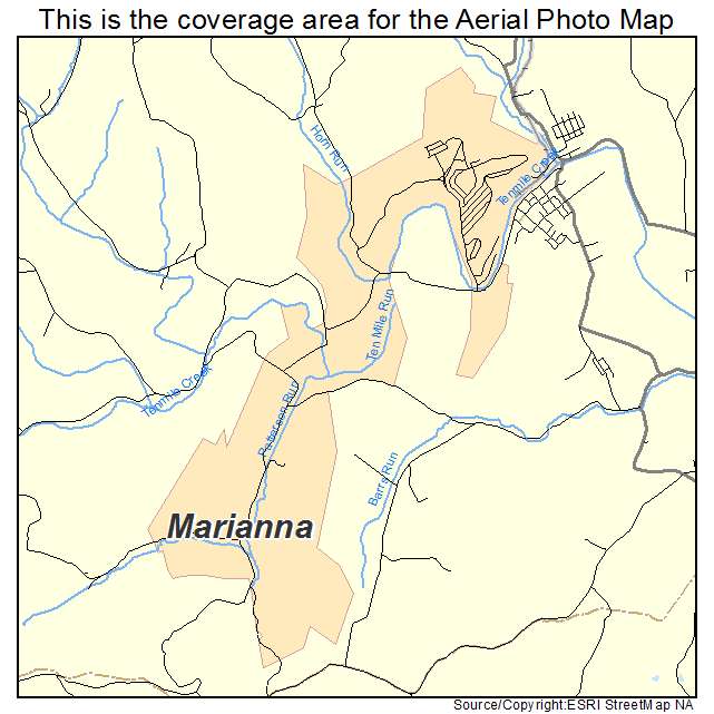 Marianna, PA location map 