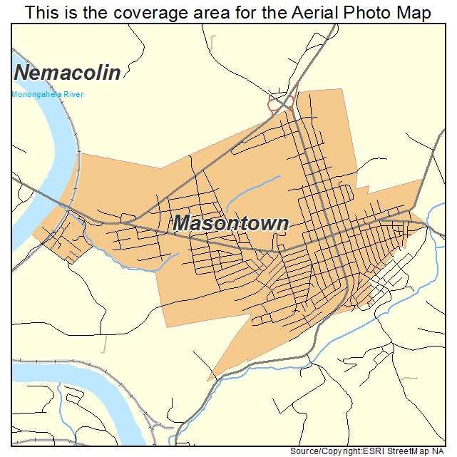 Masontown, PA location map 