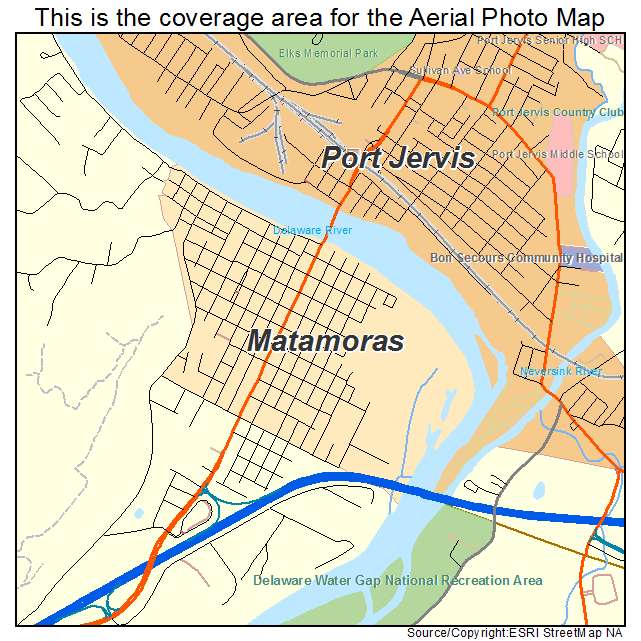 Matamoras, PA location map 