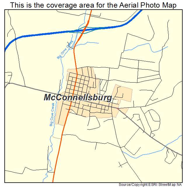 McConnellsburg, PA location map 