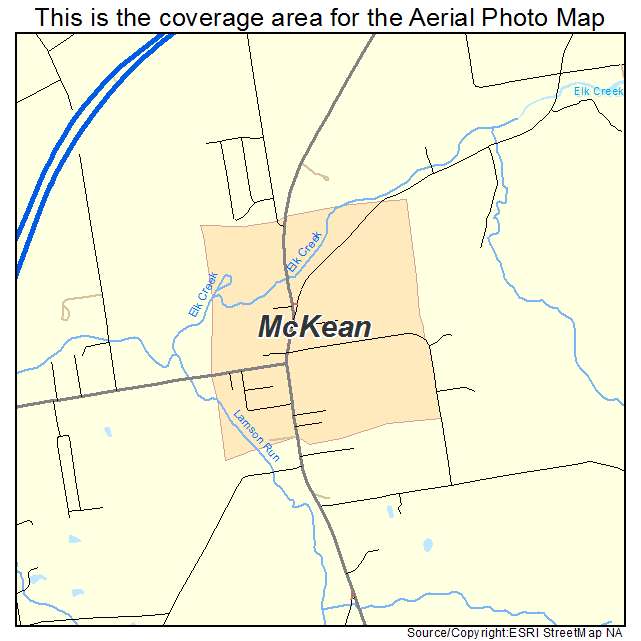 McKean, PA location map 