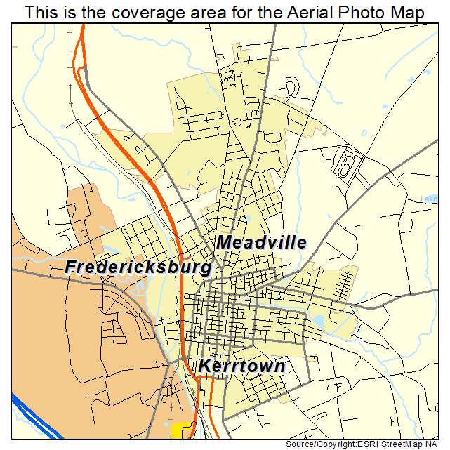 Meadville, PA location map 