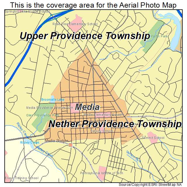 Media, PA location map 