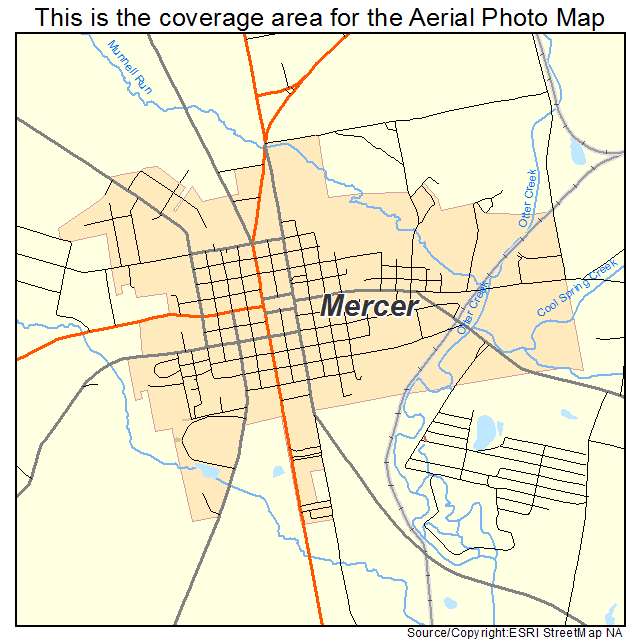 Mercer, PA location map 
