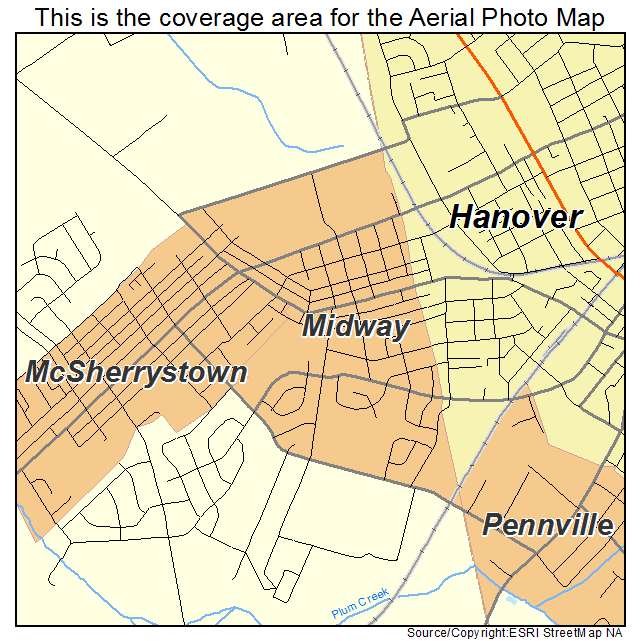 Midway, PA location map 