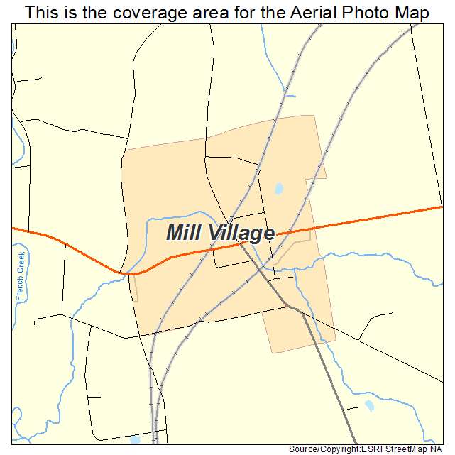 Mill Village, PA location map 