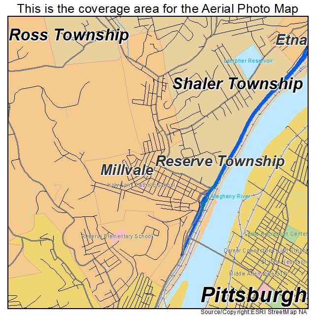 Millvale, PA location map 