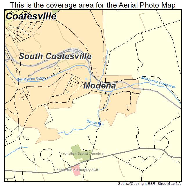 Modena, PA location map 