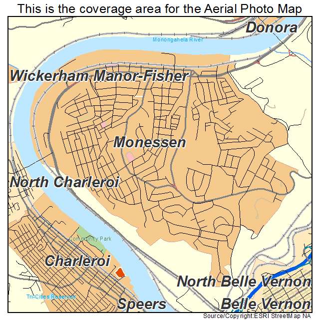 Monessen, PA location map 