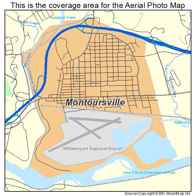 Montoursville, PA location map 