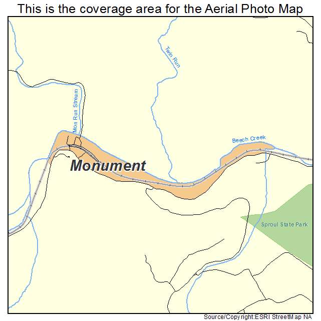 Monument, PA location map 
