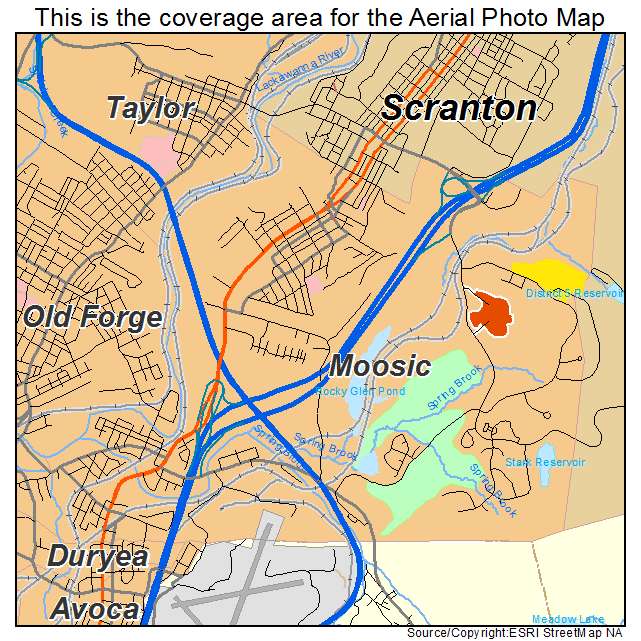 Moosic, PA location map 