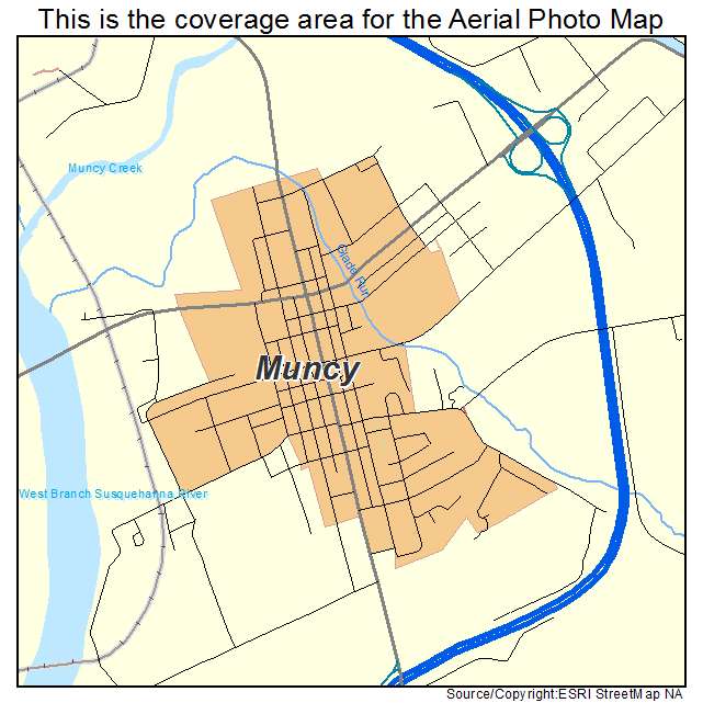 Muncy, PA location map 
