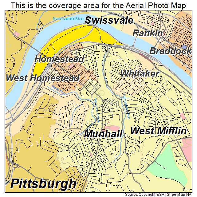 Munhall, PA location map 