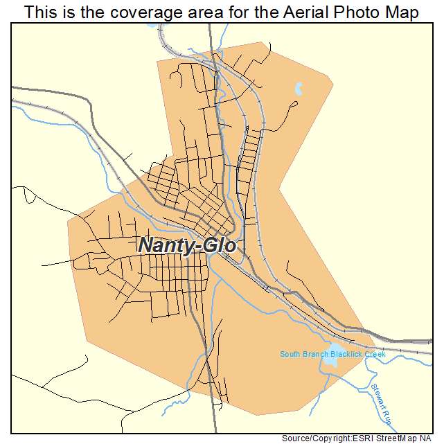 Nanty Glo, PA location map 