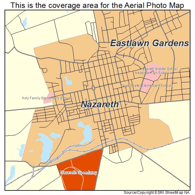 Nazareth, PA location map 