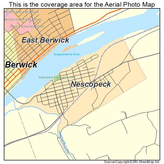 Nescopeck, PA location map 