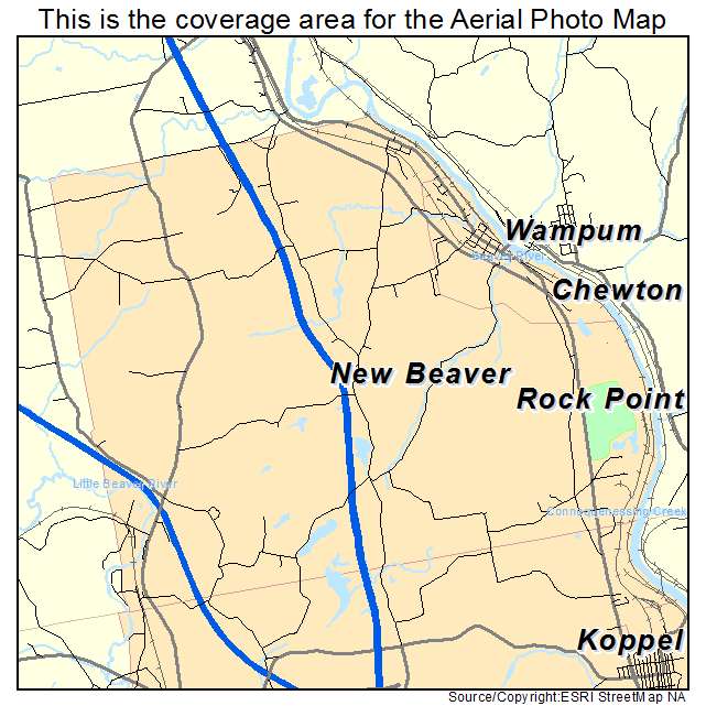 New Beaver, PA location map 