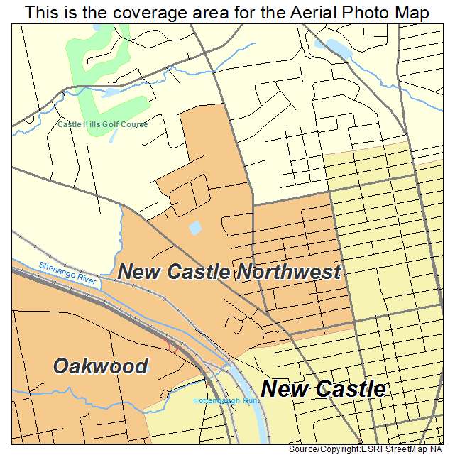 New Castle Northwest, PA location map 