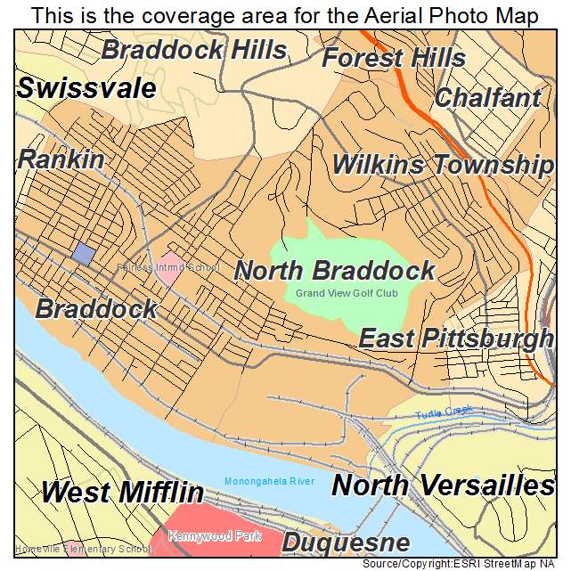North Braddock, PA location map 