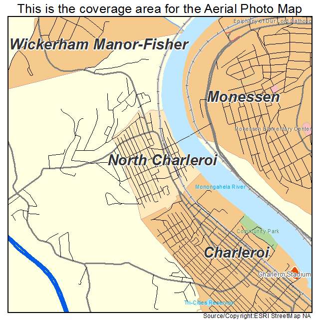 North Charleroi, PA location map 