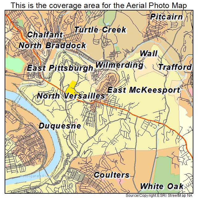 North Versailles, PA location map 