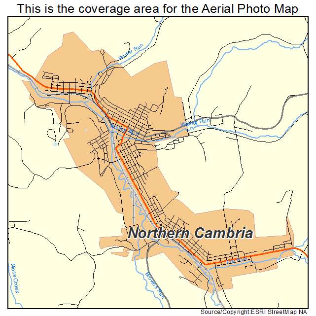 Northern Cambria, PA location map 
