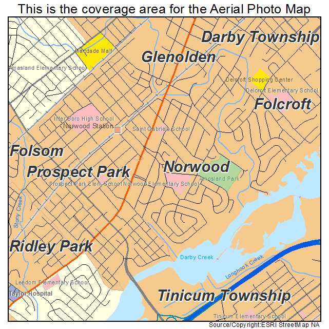 Norwood, PA location map 