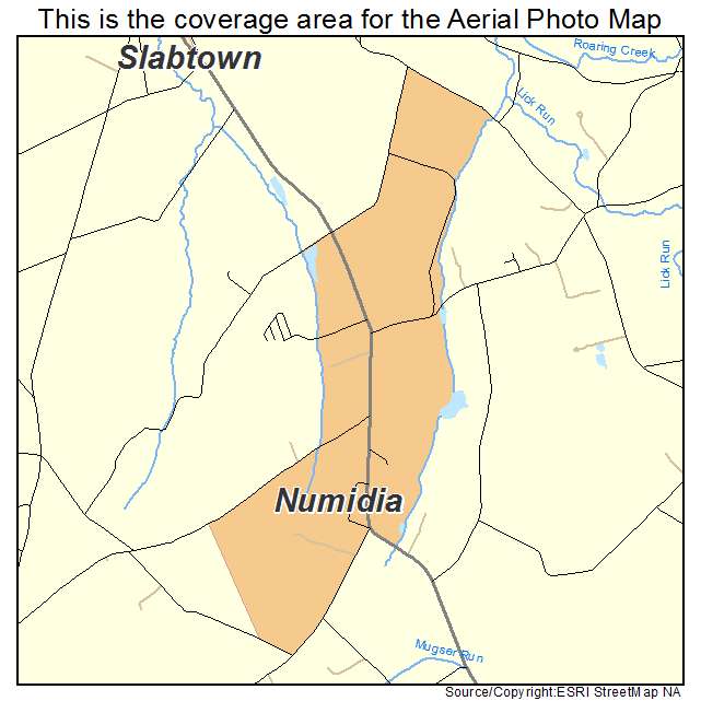 Numidia, PA location map 