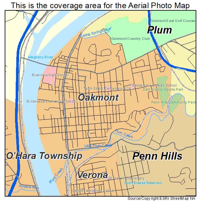 Oakmont, PA location map 