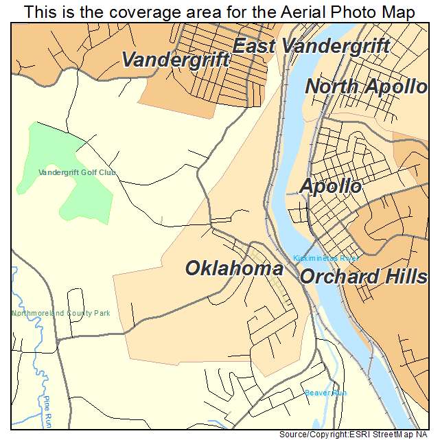 Oklahoma, PA location map 