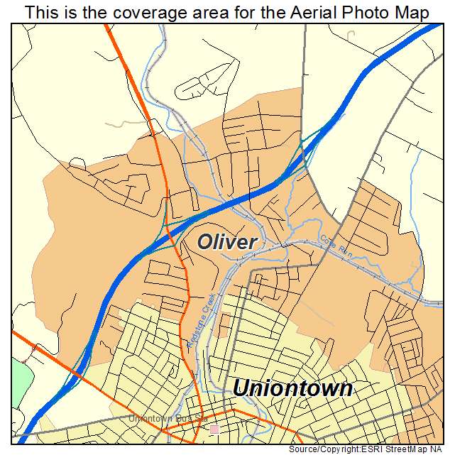 Oliver, PA location map 