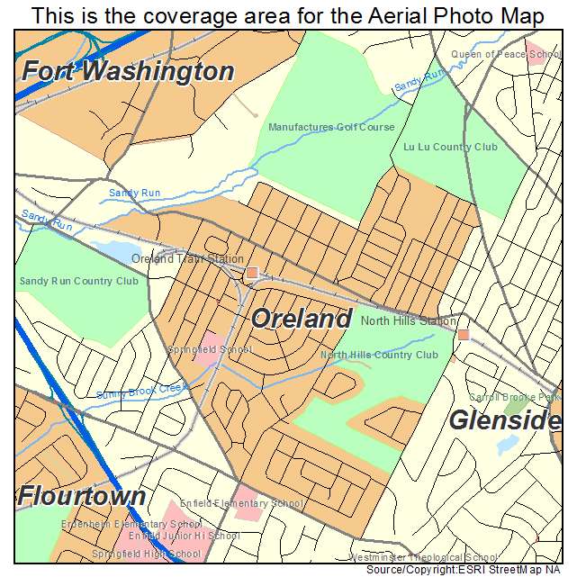 Oreland, PA location map 