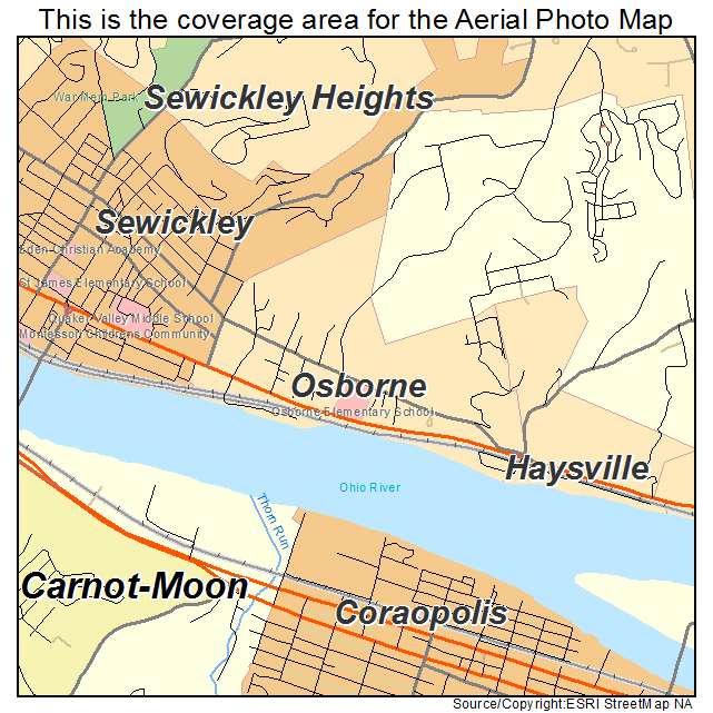 Osborne, PA location map 