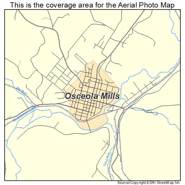 Osceola Mills, PA location map 