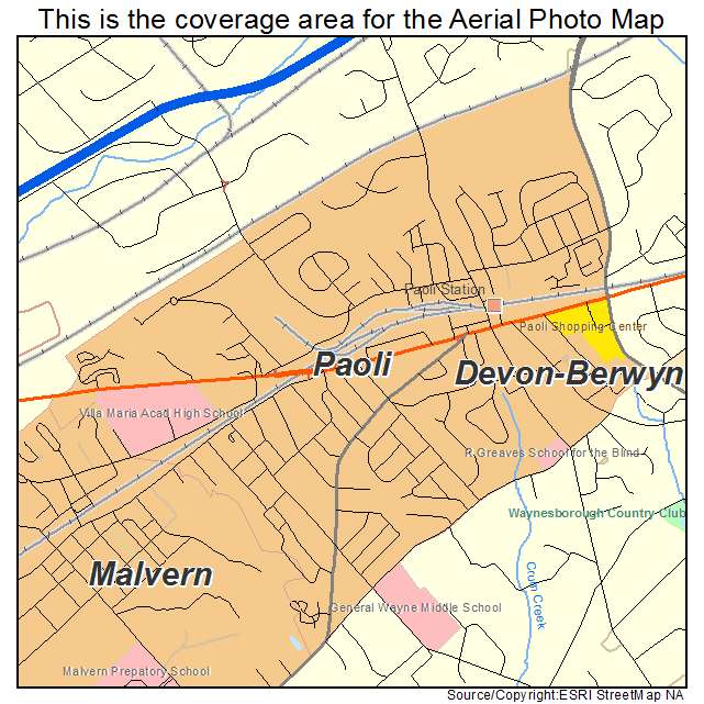 Paoli, PA location map 