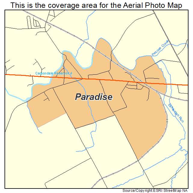 Paradise, PA location map 