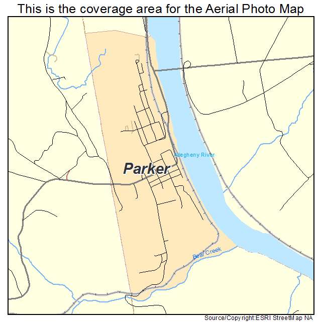 Parker, PA location map 