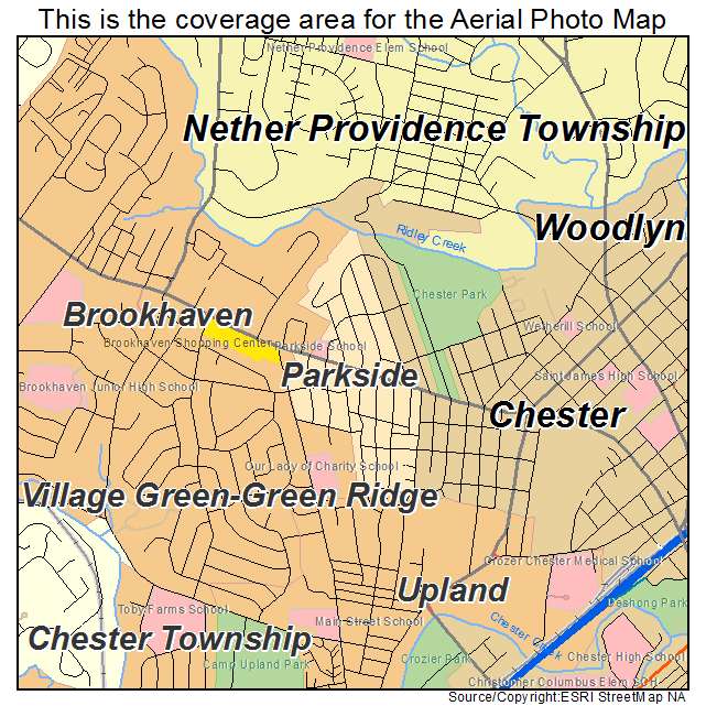 Parkside, PA location map 
