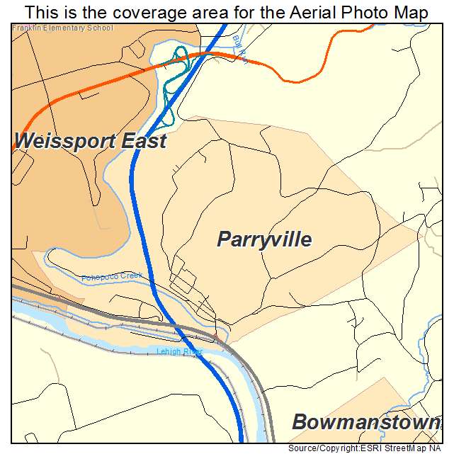 Parryville, PA location map 