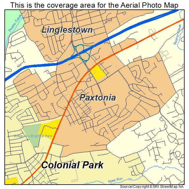 Paxtonia, PA location map 