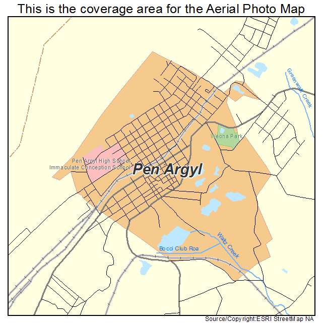 Pen Argyl, PA location map 