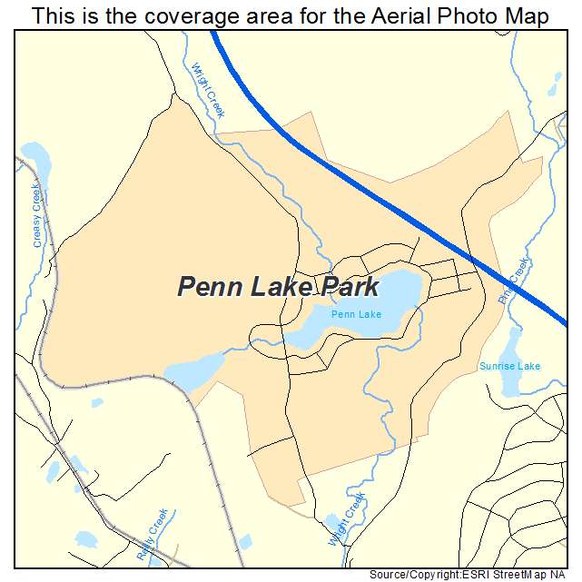 Penn Lake Park, PA location map 