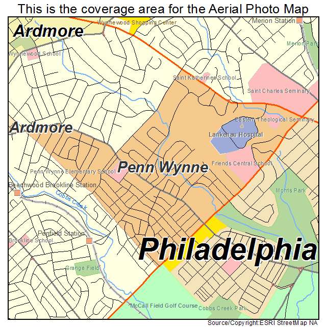 Penn Wynne, PA location map 