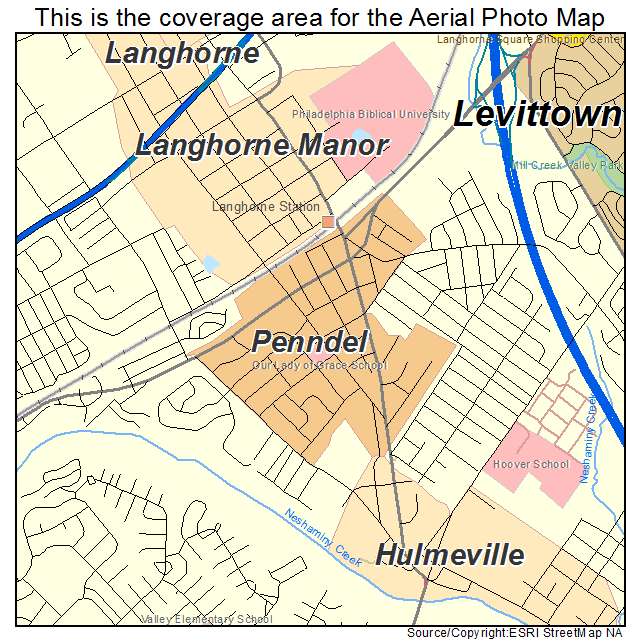 Penndel, PA location map 