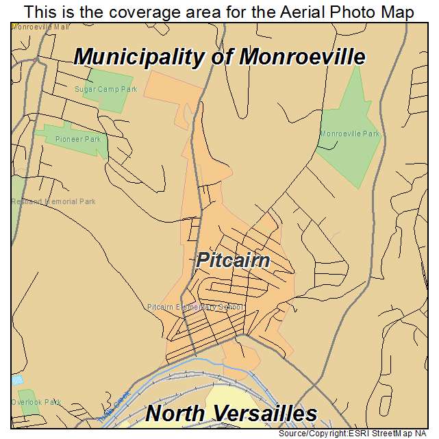 Pitcairn, PA location map 