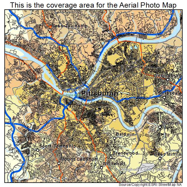 Pittsburgh, PA location map 