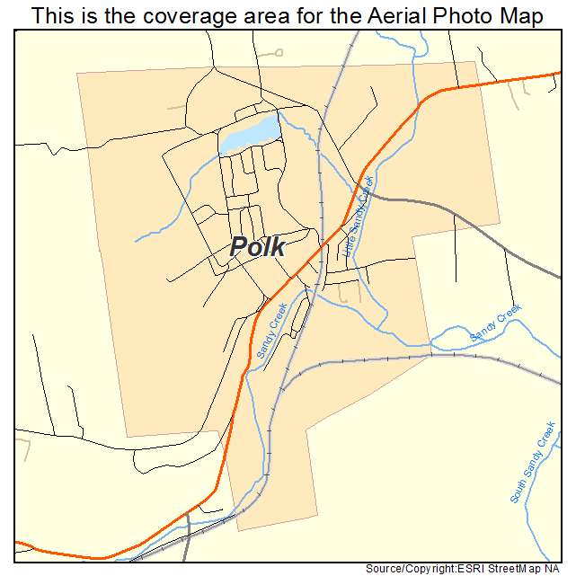 Polk, PA location map 